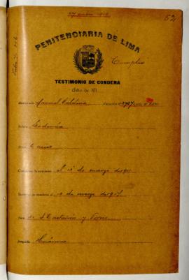 Testimonio de condena