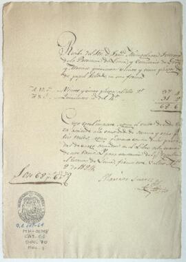 Recepción de pliegos de papel sellado