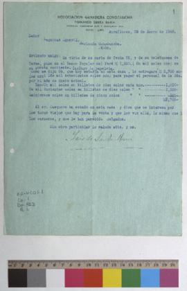 Depósito a la cuenta corriente y la entrega de dinero