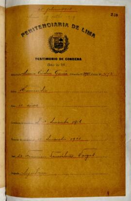 Testimonio de condena