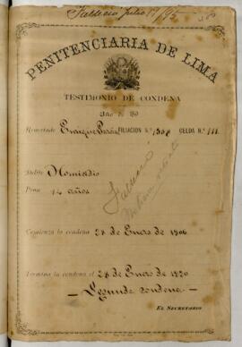 Testimonio de condena