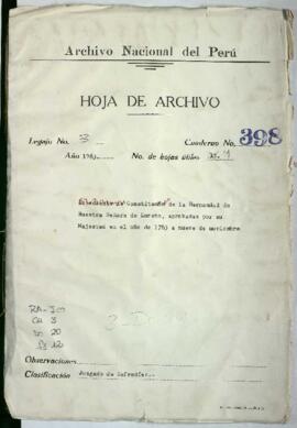 Confirmación de constituciones de cofradía