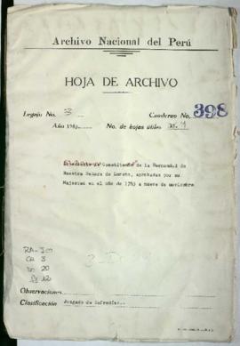 Confirmación de constituciones de cofradía