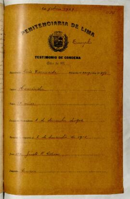 Testimonio de condena