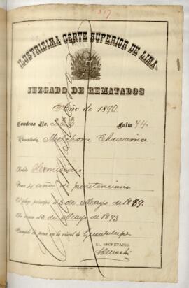 Testimonio de condena