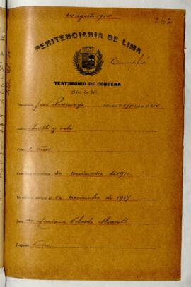 Testimonio de condena
