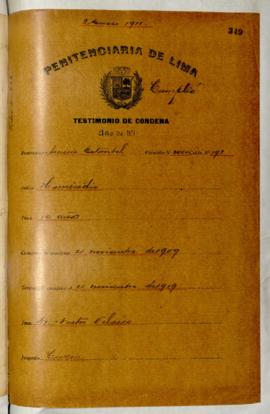 Testimonio de condena