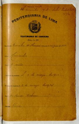 Testimonio de condena