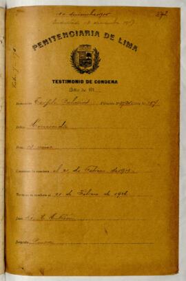 Testimonio de condena