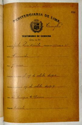 Testimonio de condena