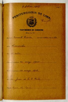 Testimonio de condena