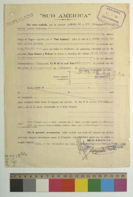 Certificado de traspaso de póliza de seguro