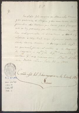 Mercadería depositada en almacén