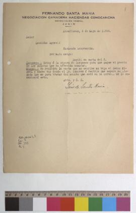 Pago de ganados y aviso de llegada