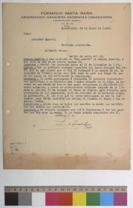 Recepción de contadas, envío de papeleta de depósito, compra de carneros corriedales y visita del Sr. Casquero