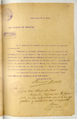 Testimonio de condena