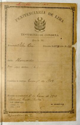 Testimonio de condena