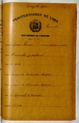 Testimonio de condena