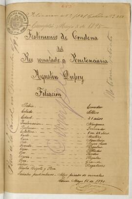 Testimonio de condena