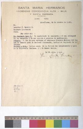 Envío de carnerito y cemento