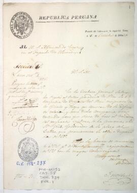 Llegada al Callao de la compañía de dragones