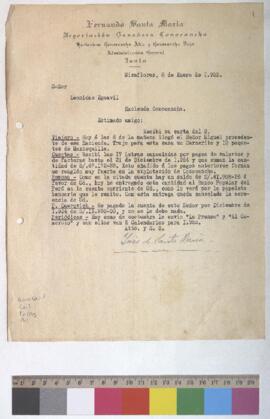 Recepción de carnero, mantequillas y letras canceladas, envío de dinero, cancelación de deuda y envío de periódicos