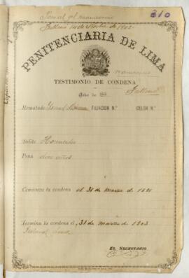 Testimonio de condena