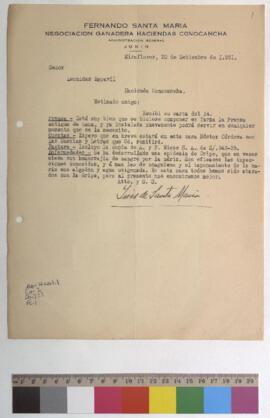 Reparación de prensa, recepción de cuentas y letras, epidemia de gripe