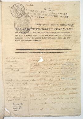 Amortización de deuda por víveres suministrados