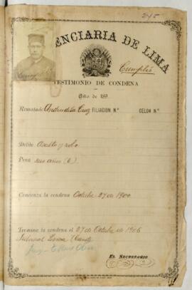 Testimonio de condena