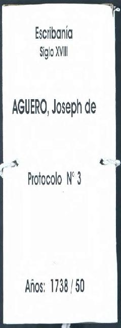 Protocolo notarial de Joseph de Agüero