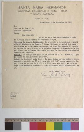 Denuncio de agua y envío de copia de factura