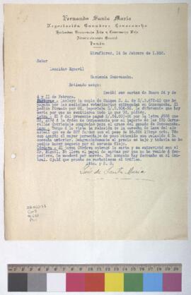 Envío de copia de facturas, pago de carneros y cosecha de lana