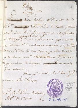 Papeles remitidos a la Fortaleza del Real Felipe