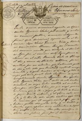 Testimonio de condena