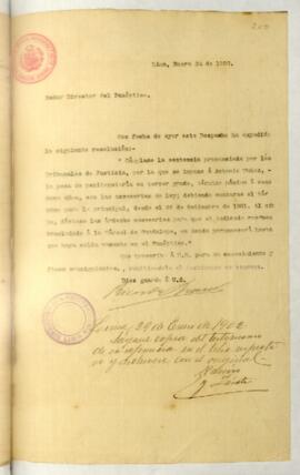 Testimonio de condena