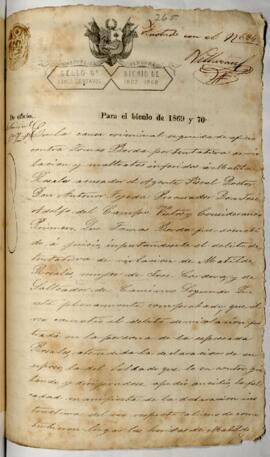 Testimonio de condena