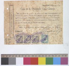Recibo de pago de indemnización