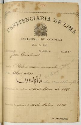 Testimonio de condena