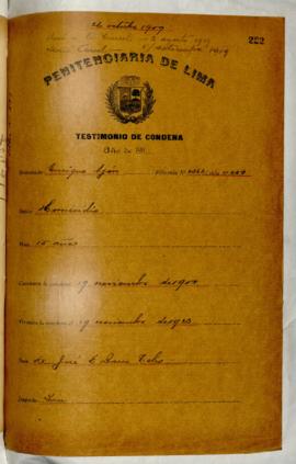 Testimonio de condena