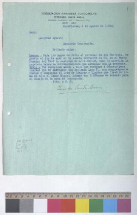 Pago de personal y envío de llanas y sábanas