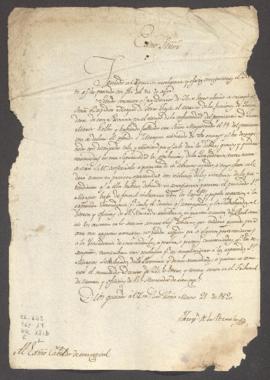 Correspondencia al Cabildo de Lima