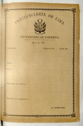 Testimonio de condena