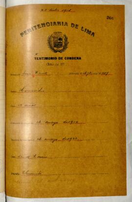 Testimonio de condena