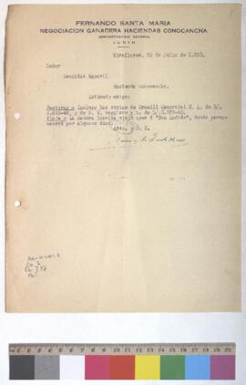 Envío de copias de facturas y viaje al fundo San Andrés