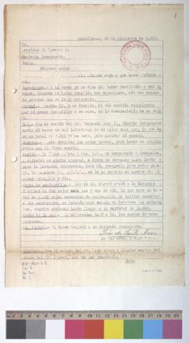 Resistitución de labores; envío de sacos vacíos y envío de cajas de mantequilla