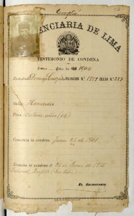 Testimonio de condena