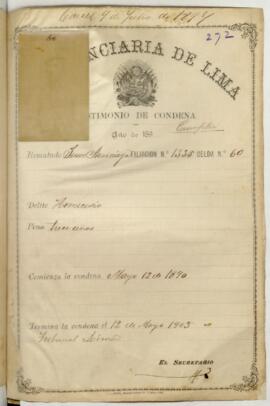 Testimonio de condena