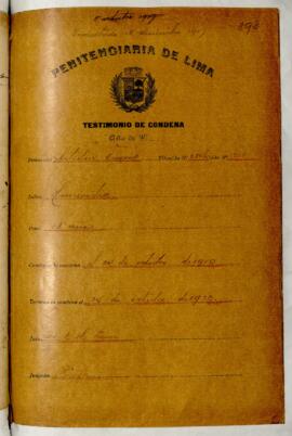 Testimonio de condena