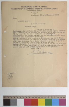 Envío de tetracloruro y pago de harina